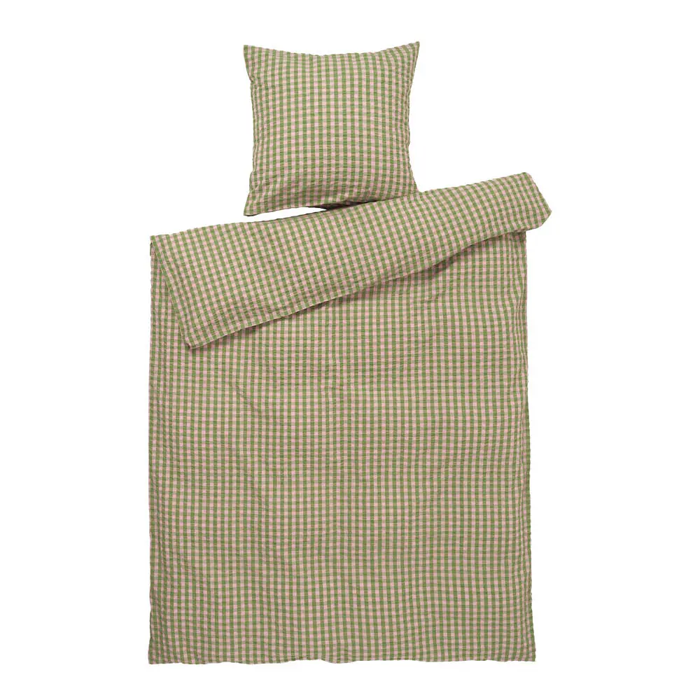 Bæk&Bølge Pussilakanasetti 140x220 cm Vihreä/roosa