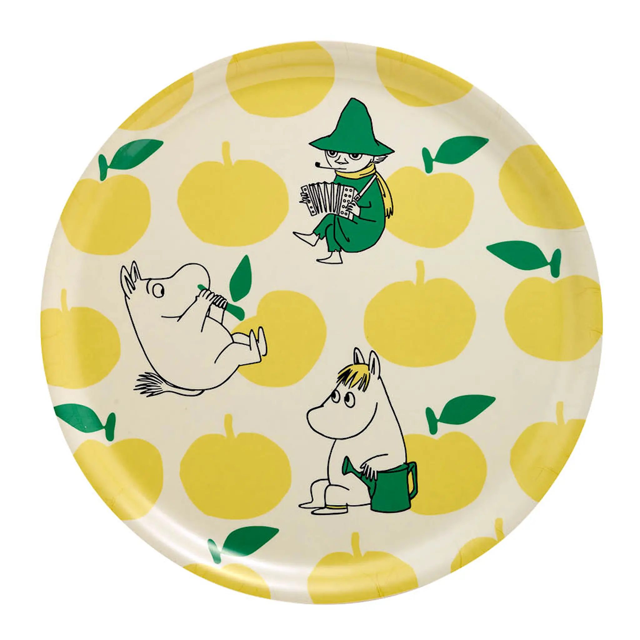 Muurla Mumin bricka rund 35 cm Glada Äpplen