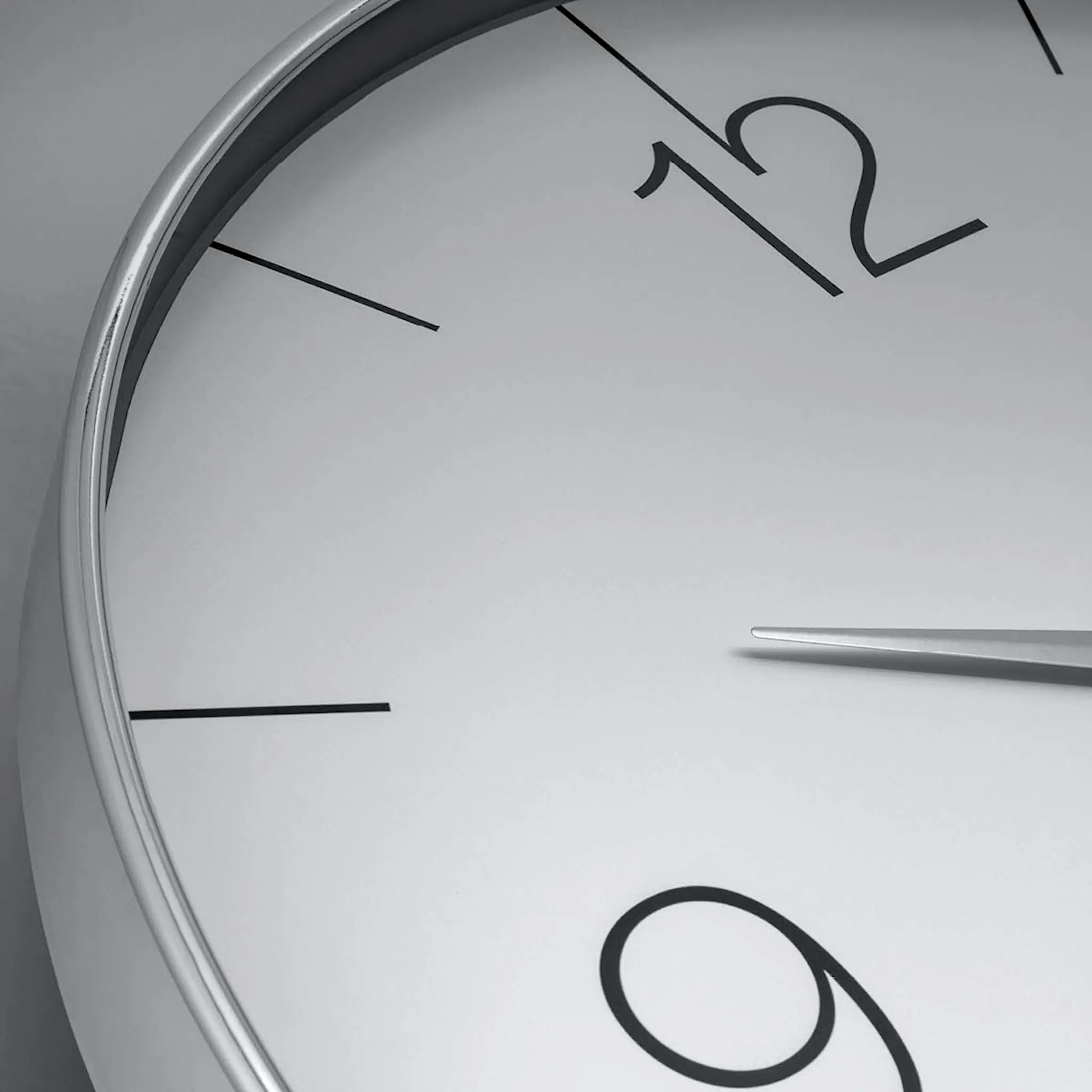 NeXtime Finesse Large nXt veggklokke 51 cm krom/grå