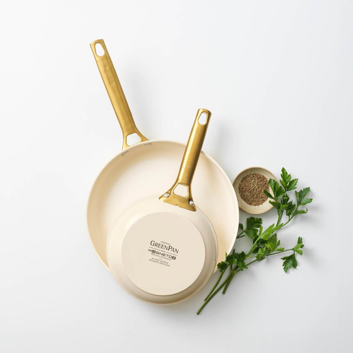 GreenPan Padova Reserve paistinpannusetti 20+26 cm Cream White