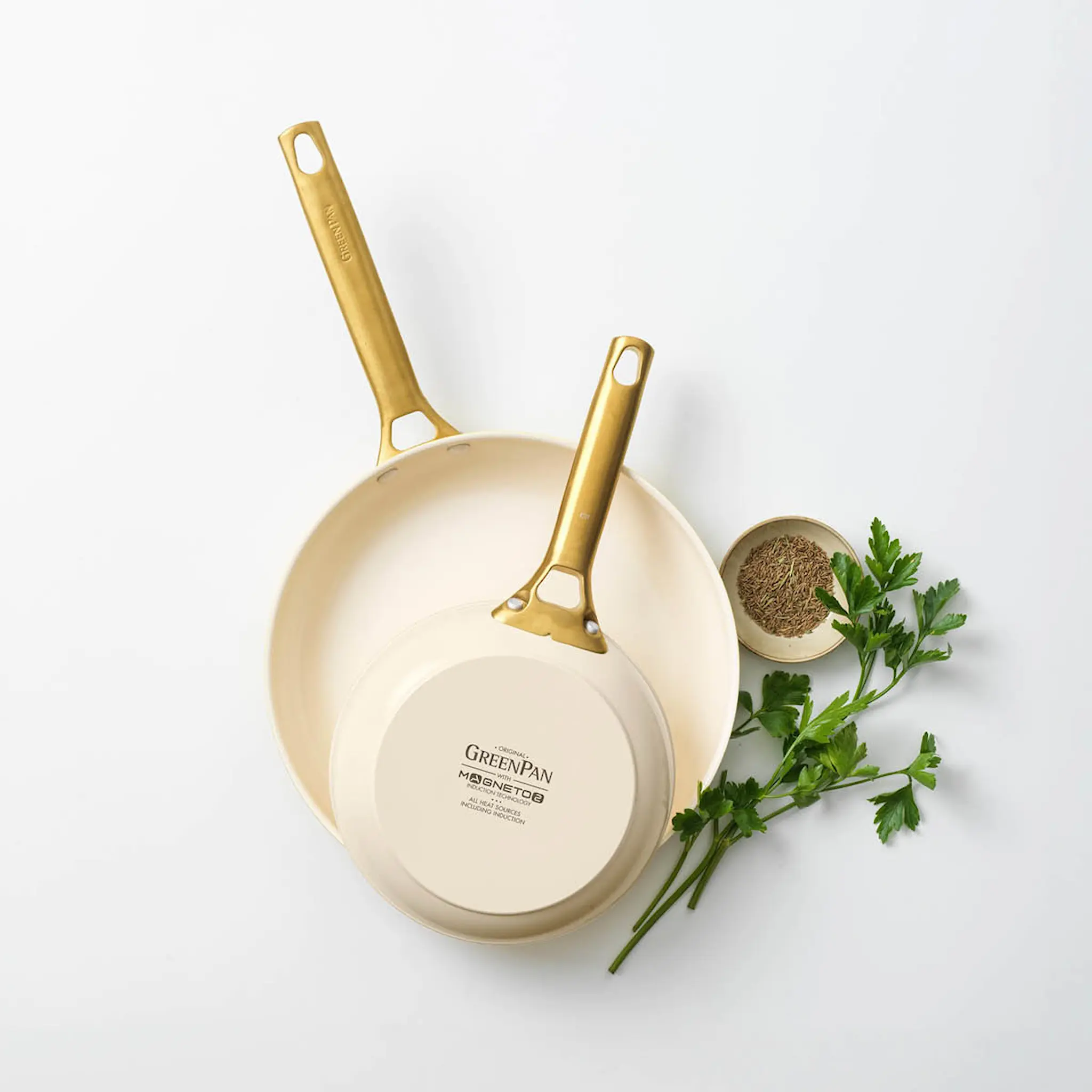 GreenPan Padova Reserve paistinpannusetti 20+26 cm Cream White