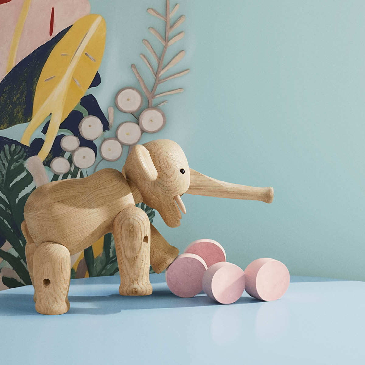 Kay Bojesen Denmark Puinen Norsu 22 cm Tammi