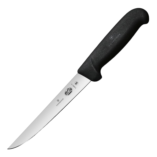 Fibrox Urbeningskniv med rakt blad 15 cm Svart