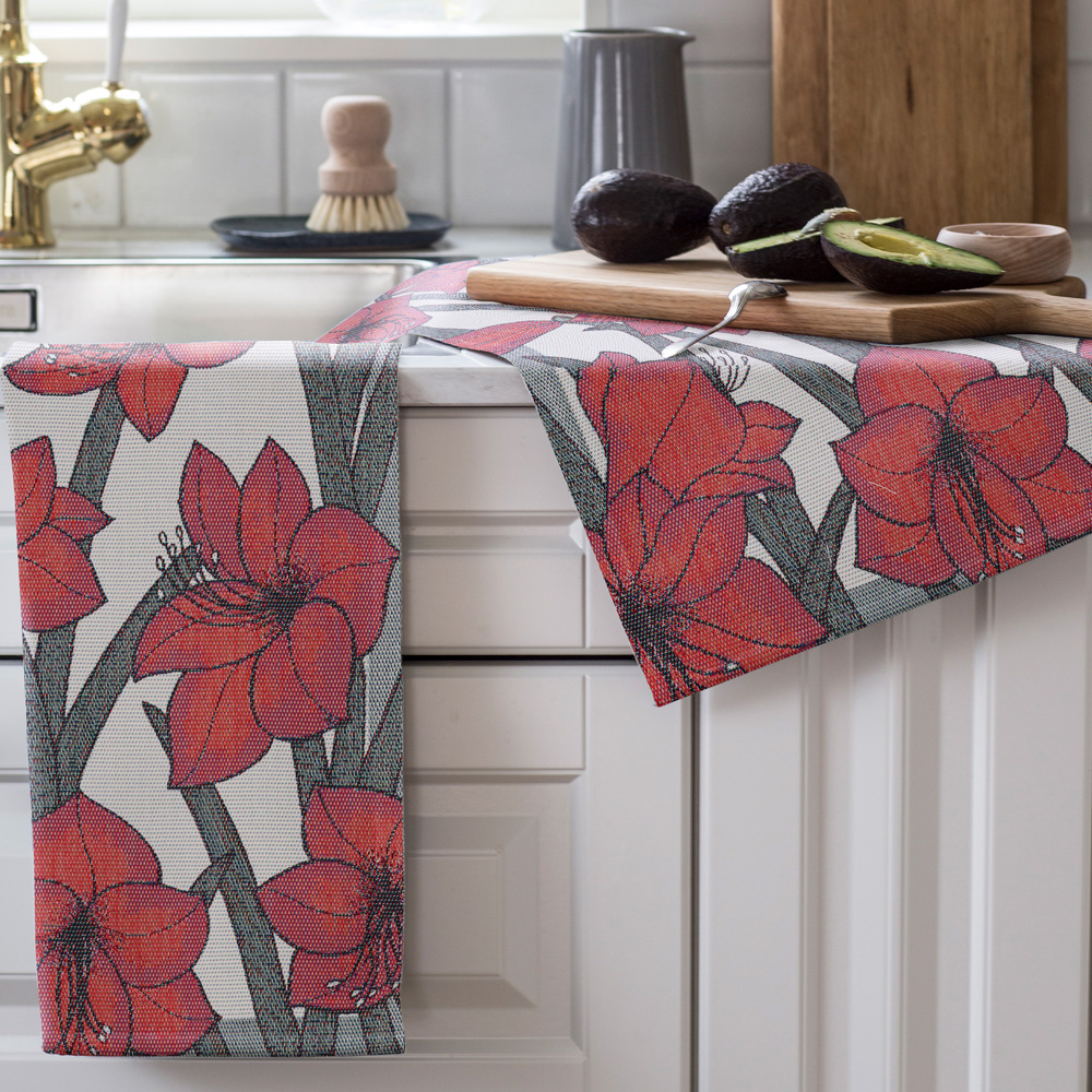 Ekelund Amaryllis Keittiöpyyhe 35x50 Punainen