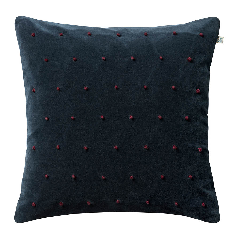 Chhatwal & Jonsson Roma tyynynpäällinen sametti 50x50 cm Sea Blue/Ruby