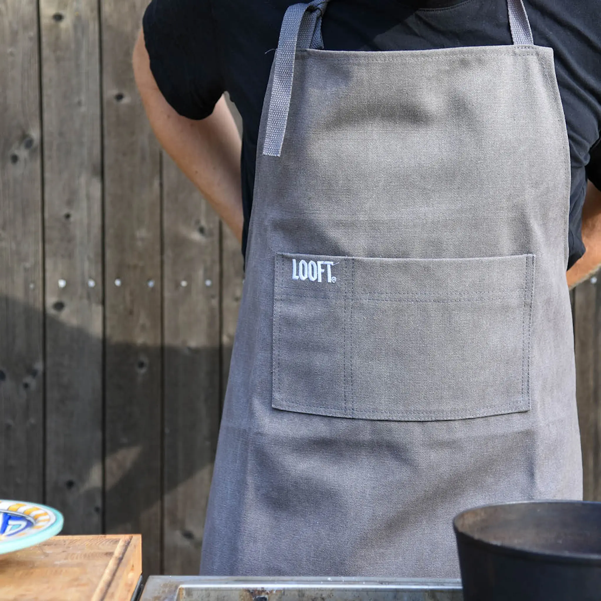 Looft Forkle bomullscanvas 90x80 cm grå