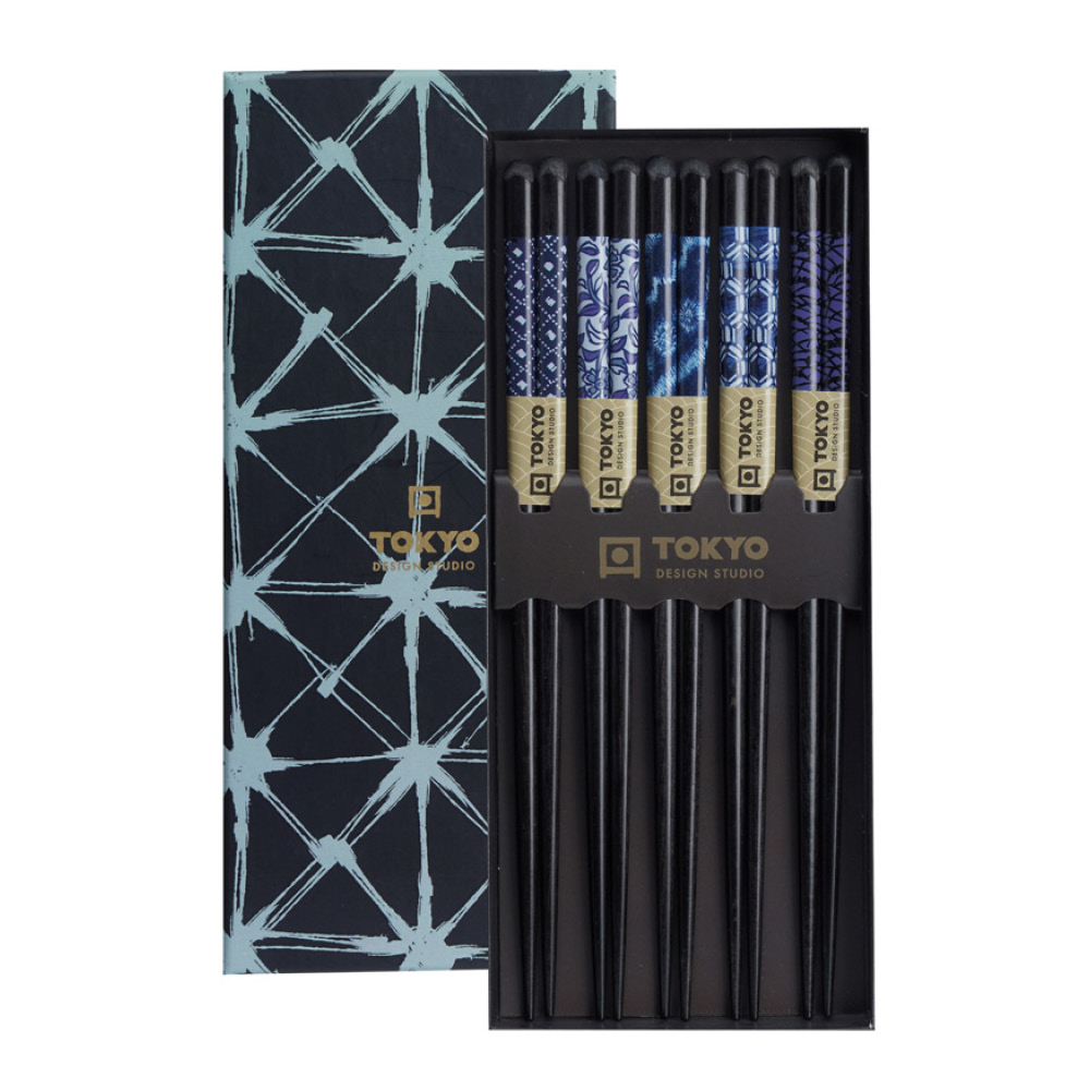 Tokyo Design Studio - Syömäpuikot 5 paria Blue mixed designs