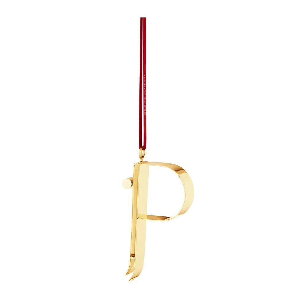 Ornament pyntebokstav P gull