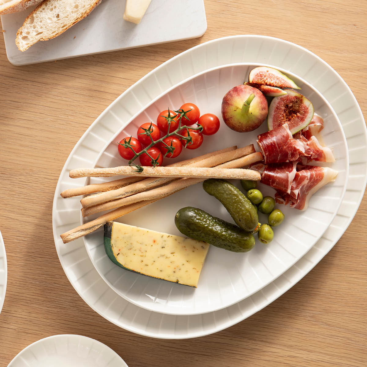 Stiernholm Senja serveringsfat oval 23x30 cm vit