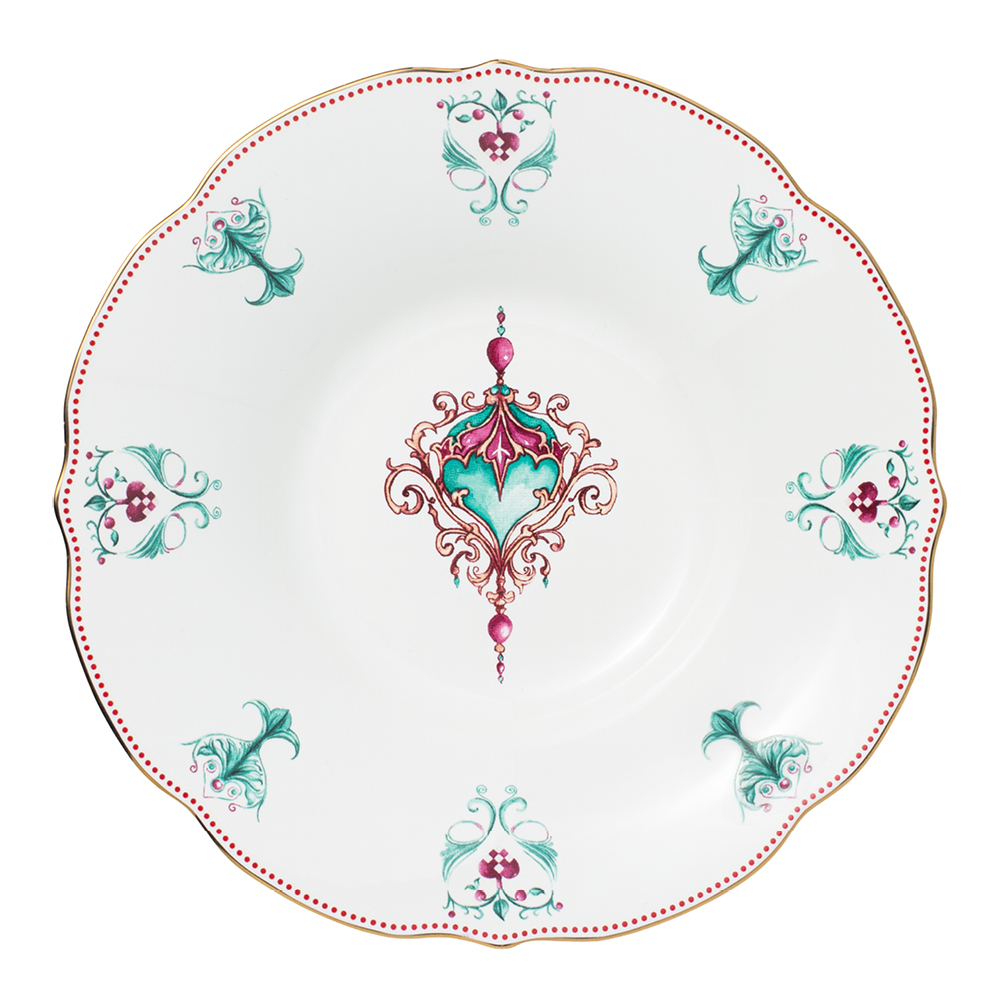 Magnor Lucia Syvä Lautanen 22 cm Valkoinen/Punainen/Vihreä