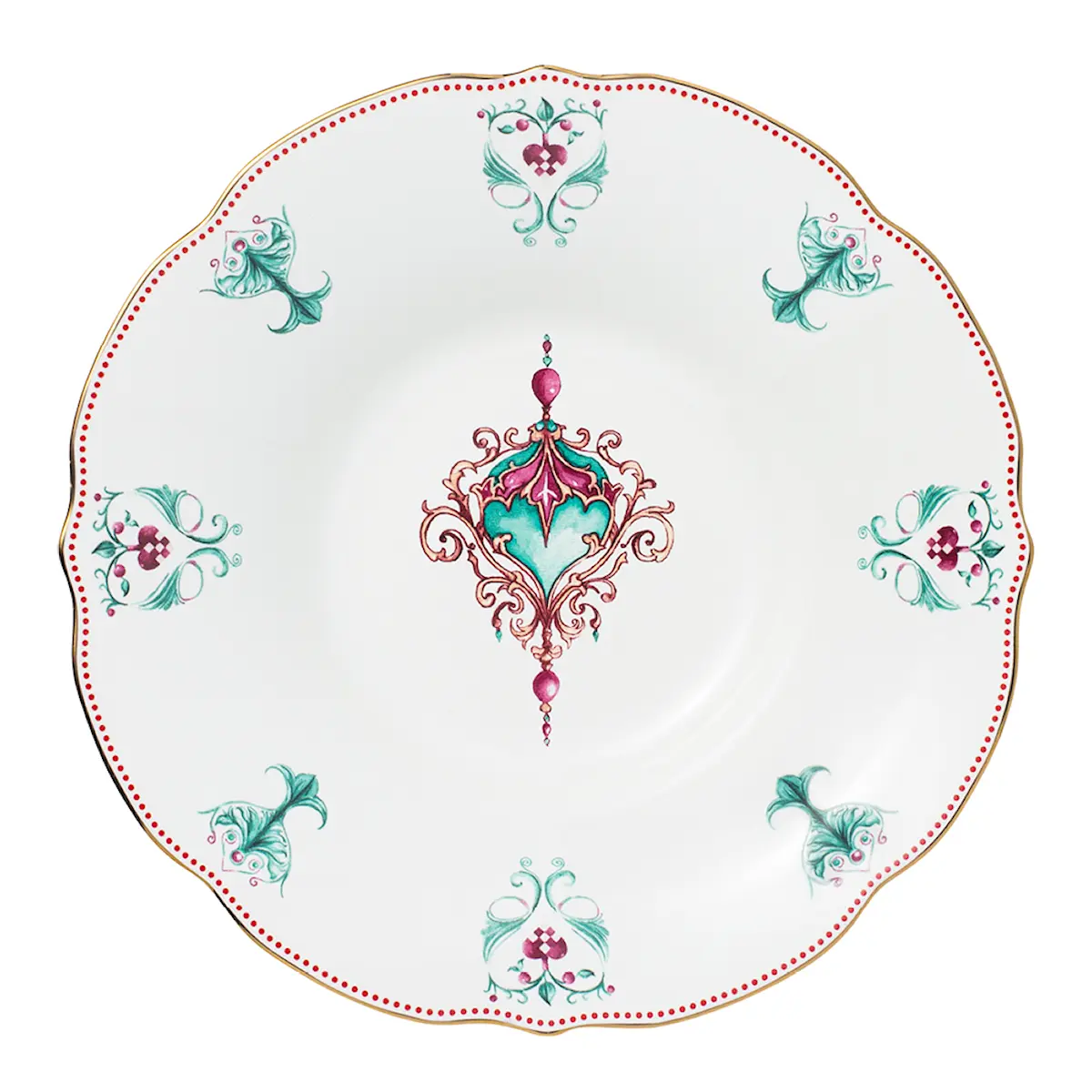 Magnor Lucia djup tallrik 22 cm vit/röd