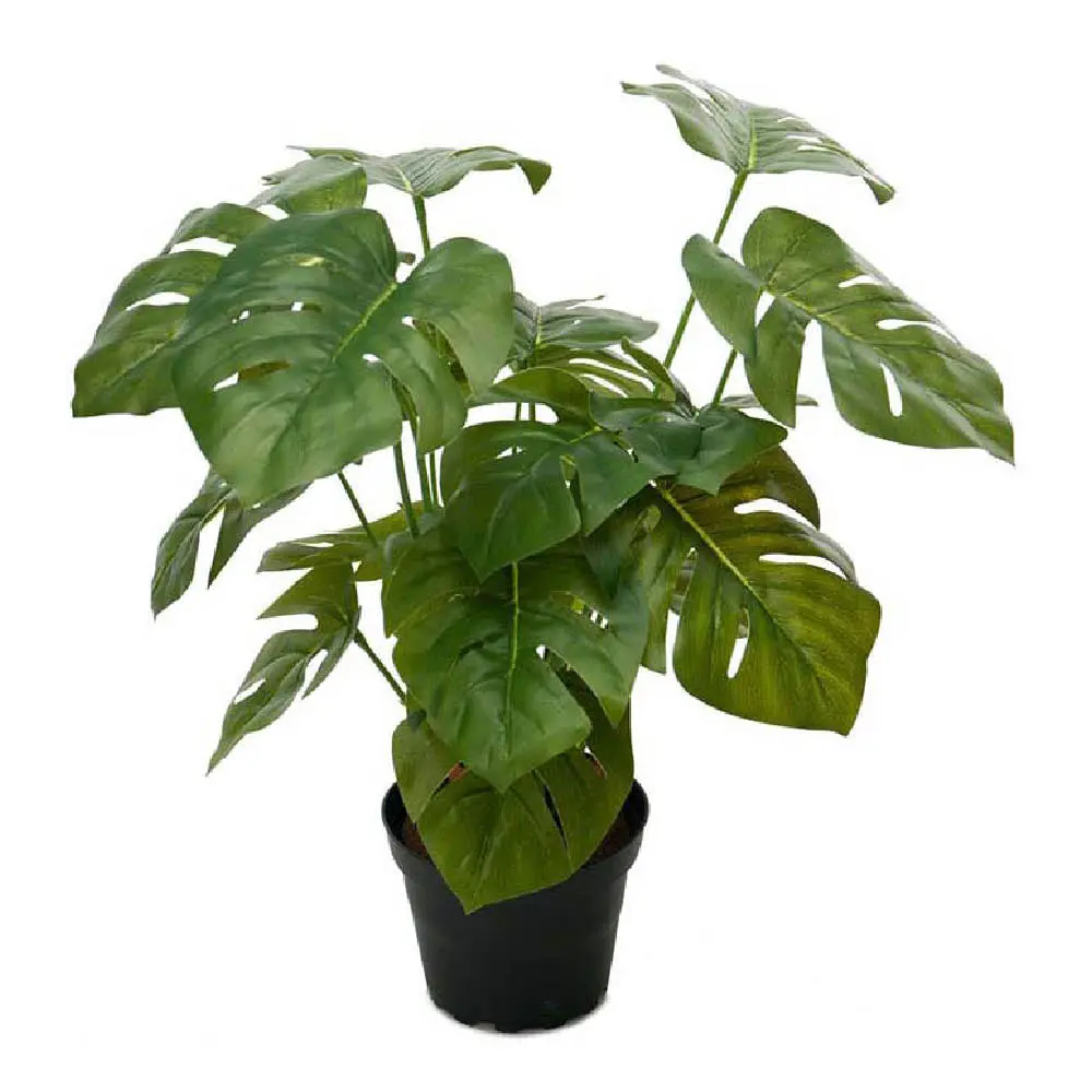 Monstera kunstig potteplante 30 cm grønn
