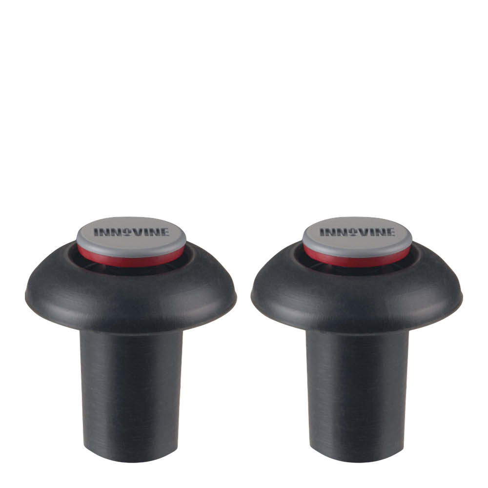 Innovine - Tyhjiöpumpun sulkija 11,4x8,4 cm 2 kpl Musta