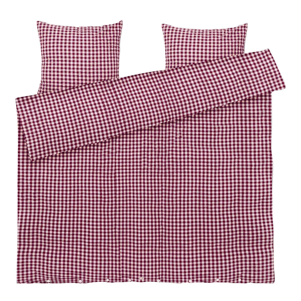 Bæk&Bølge vuodevaatteet 220x220 cm luumu/vaaleanpunainen