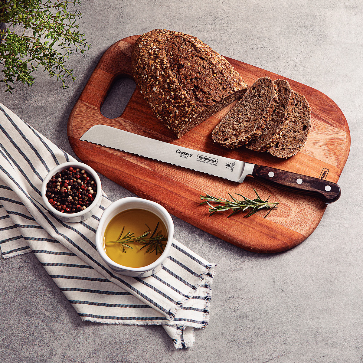 Tramontina Polywood Veitsisetti 3 osaa 7 cm Ruskea