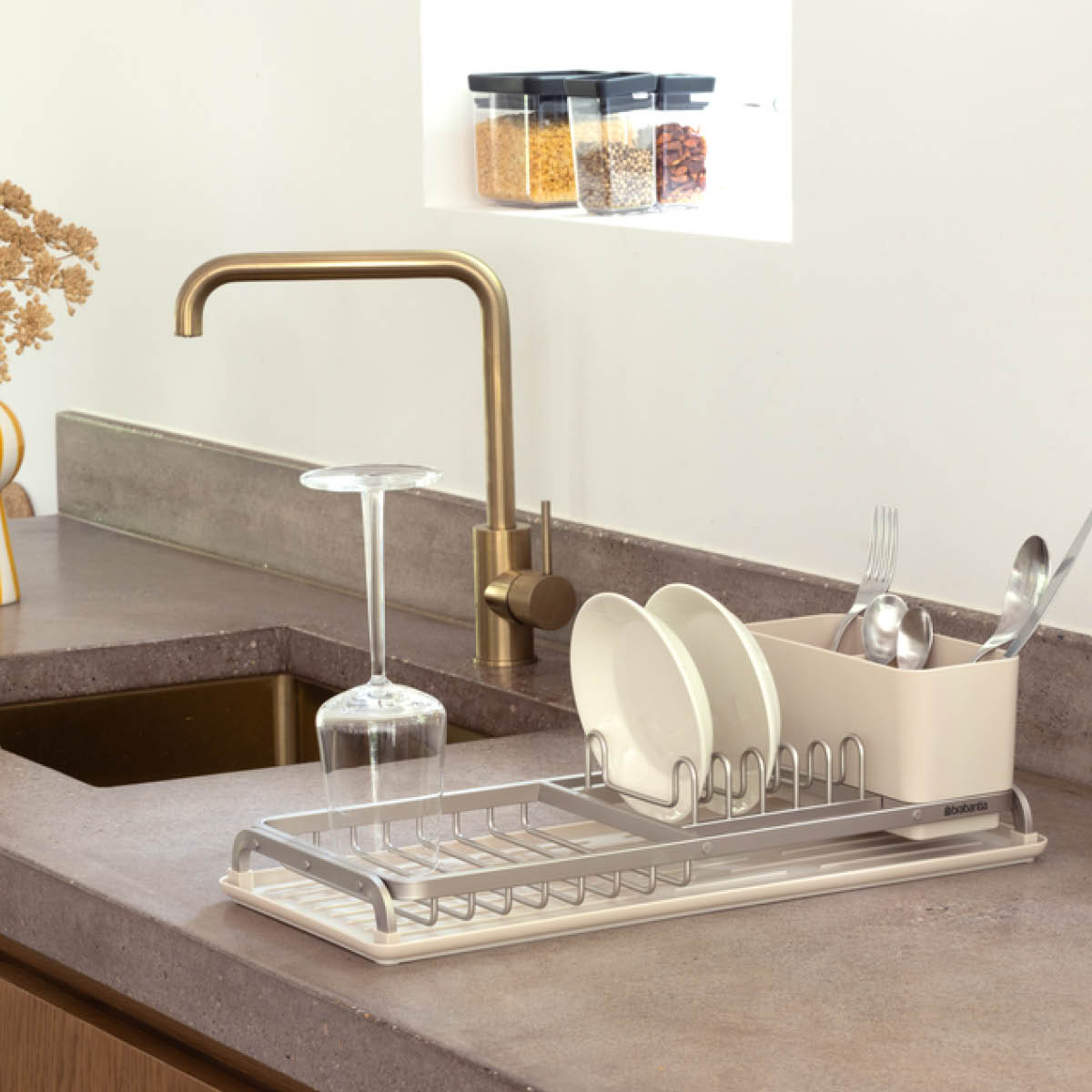 Brabantia SinkSide kompakt diskställ 46x20 cm soft beige