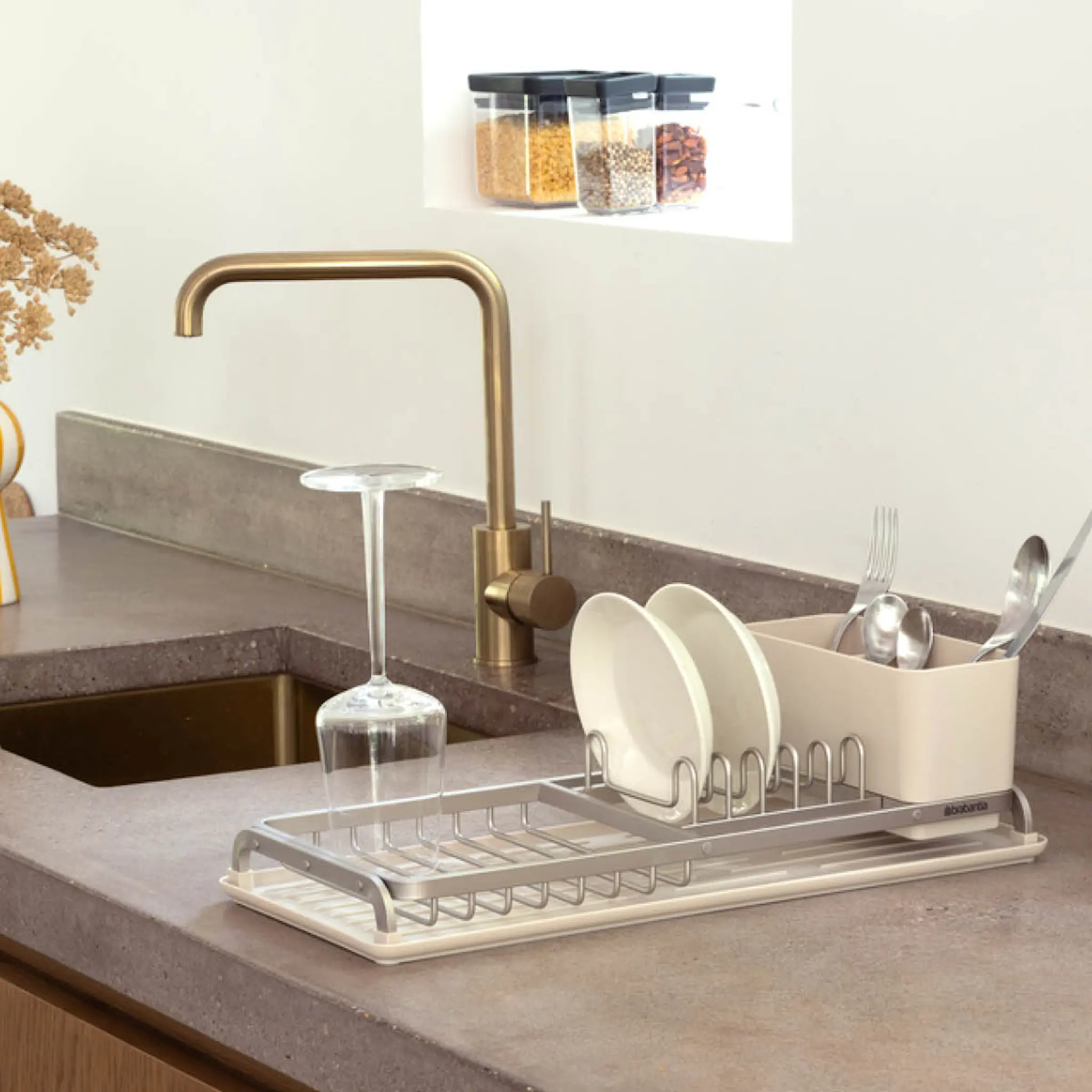 Brabantia SinkSide kompakt diskställ 46x20 cm soft beige