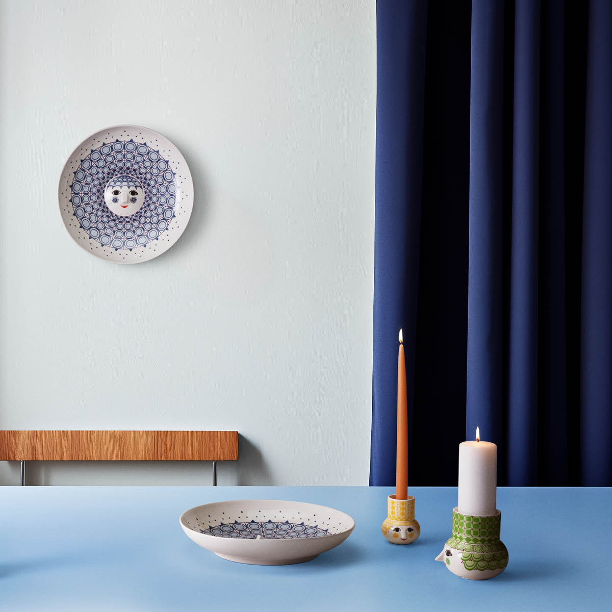 Bjørn Wiinblad Olga ljusstake 9 cm gul