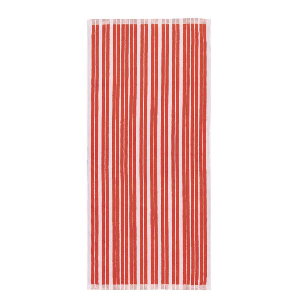 Raide badehåndkle 70x150 cm rød/rosa