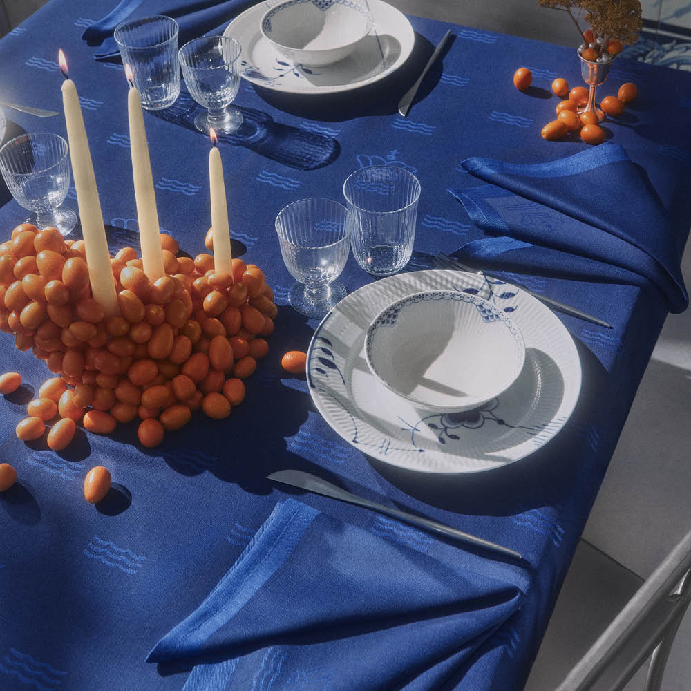 Royal Copenhagen Waves servett 44x44 cm 2-pack blå