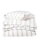 Påslakanset 150x210 cm bomullspercale randigt vit/blå/beige