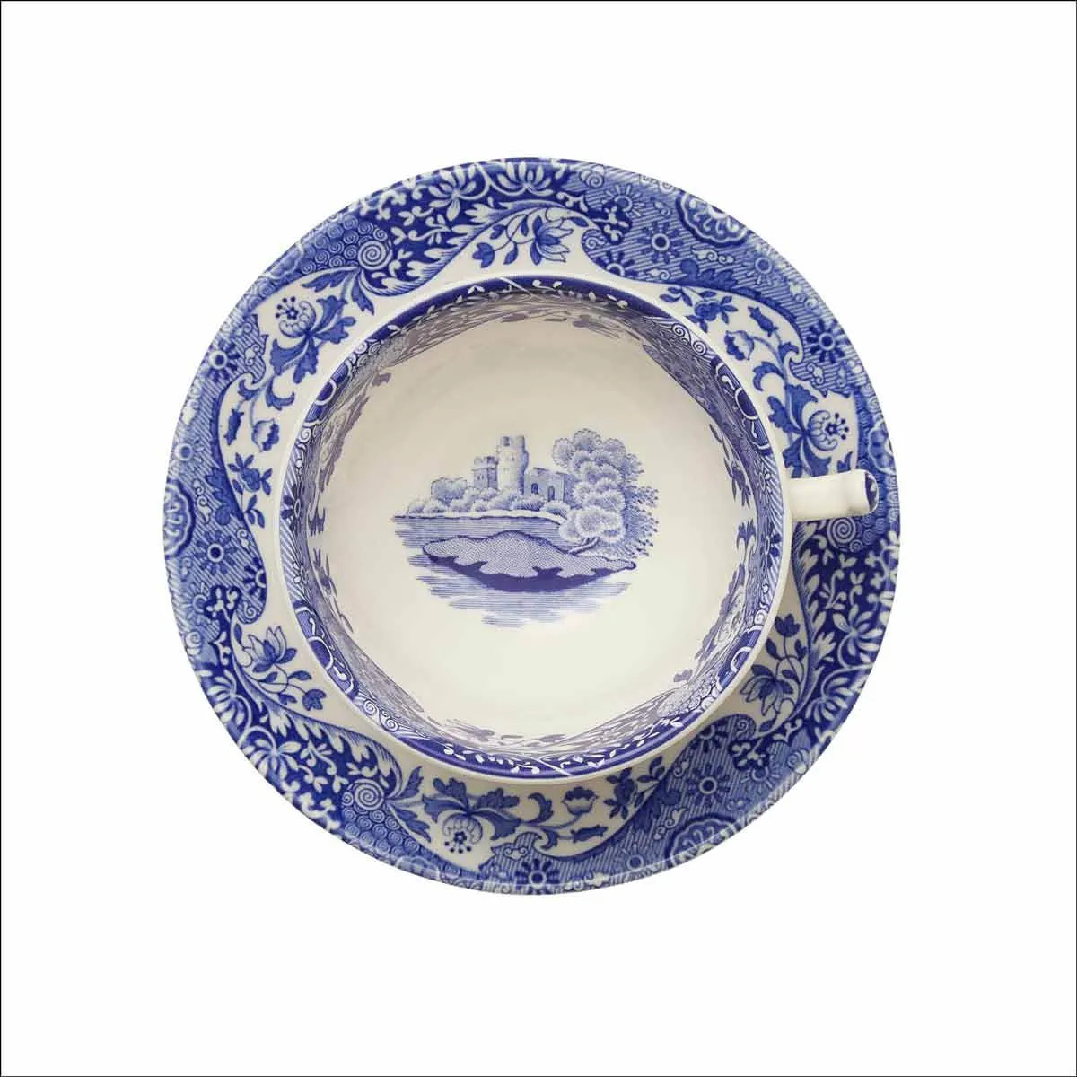 Spode Blue Italian Teekuppi ja lautanen 20 cl