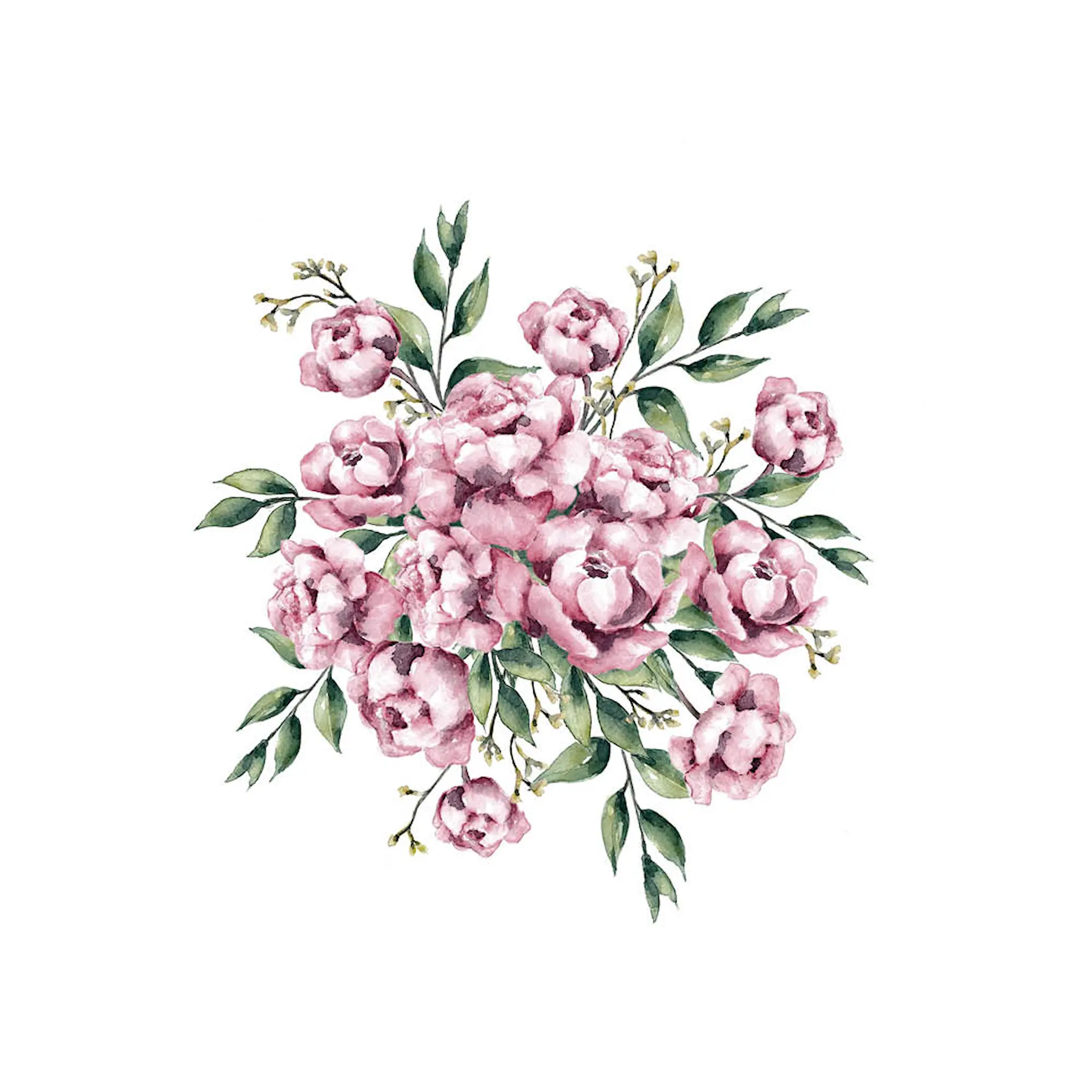 Sögne Home Serviett lunch Blomsterbukett 33 cm hvit