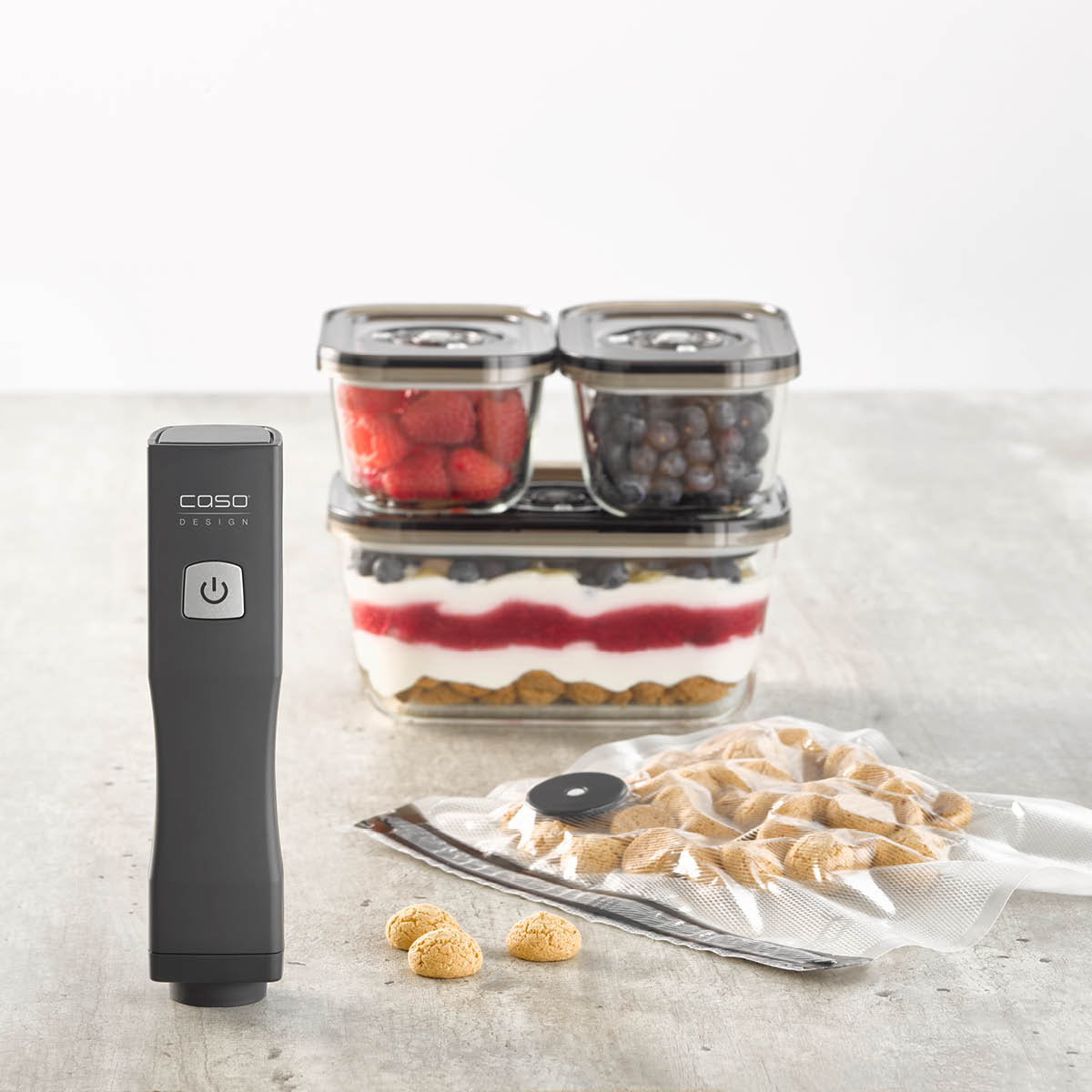 Caso Vacu OneTouch Eco Tyhjiöpakkaussetti Musta