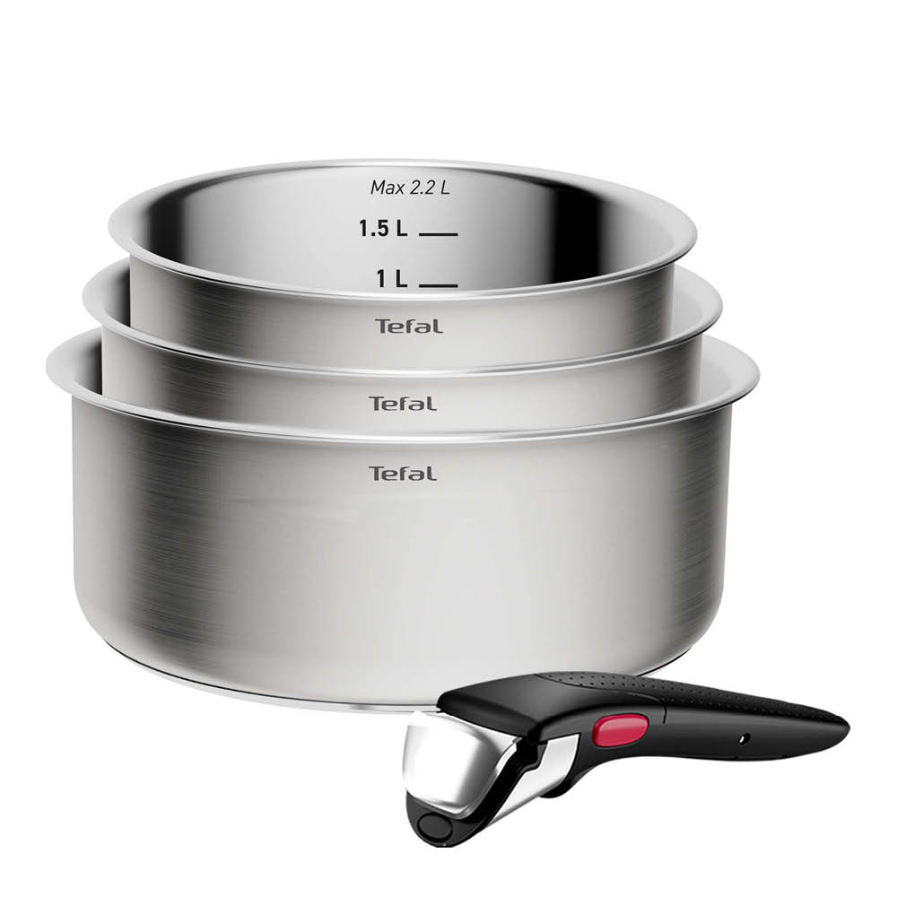 Tefal Ingenio Emotion Kattilasarja 3 osaa + kahva brushed uncoated