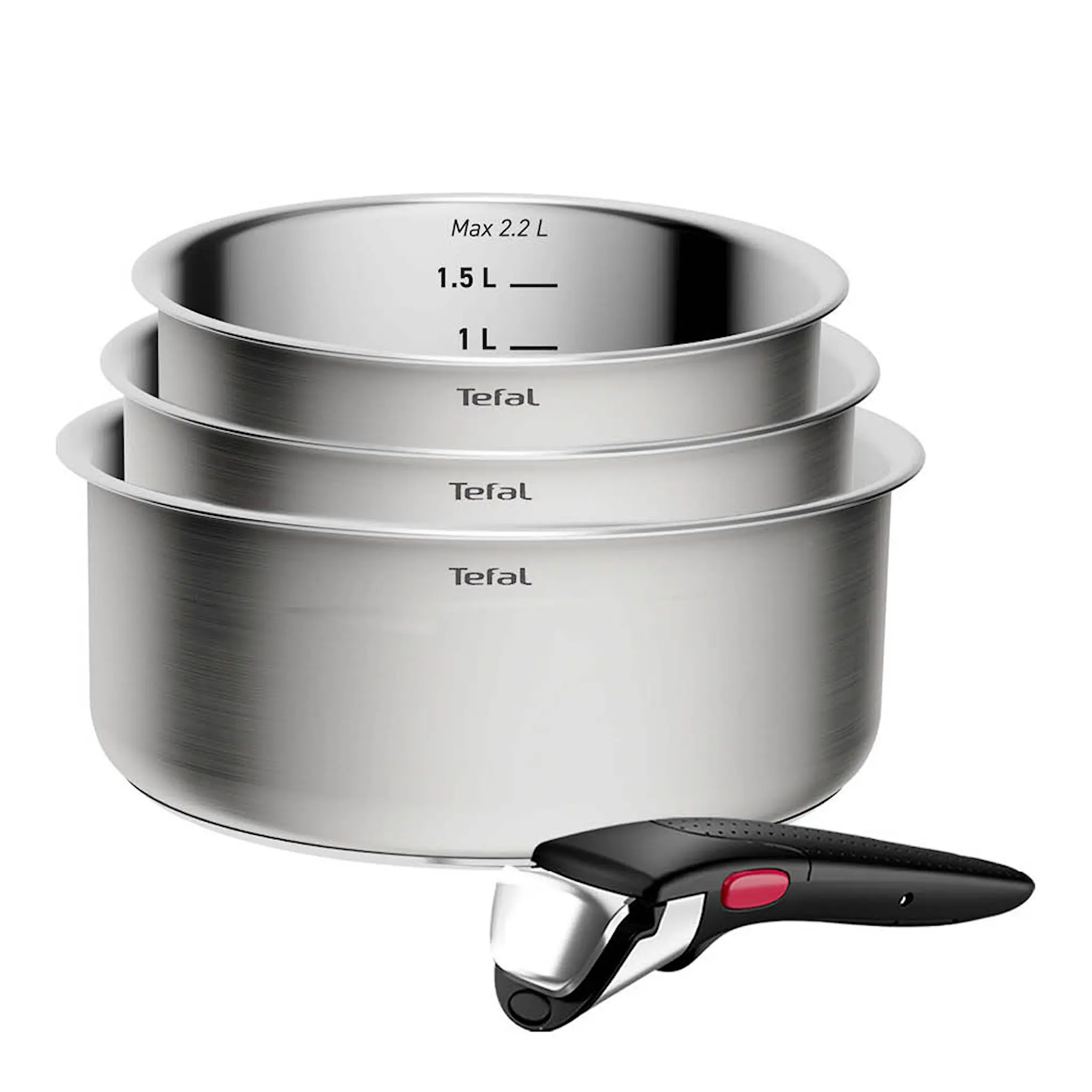 Tefal Ingenio Emotion Kattilasarja 3 osaa + kahva brushed uncoated