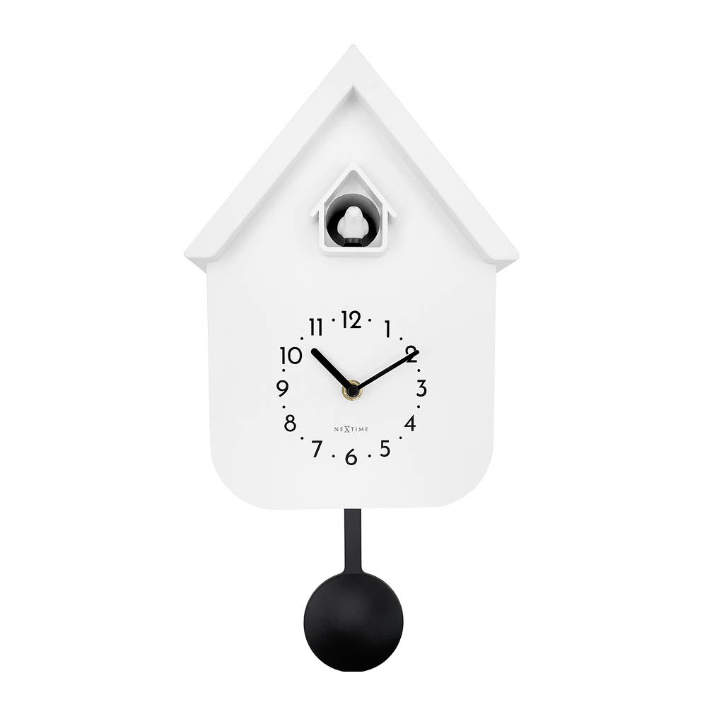 NeXtime Twitter väggklocka 21,5x41,5 cm vit