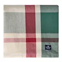 Duk linne/bomull 150x250 cm rutigt grön/röd/beige