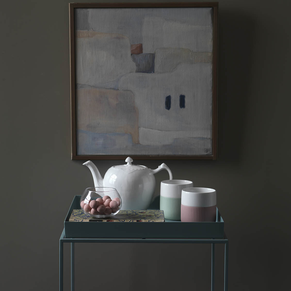 Royal Copenhagen Fluted Contrast Muki 35 cl Lichen