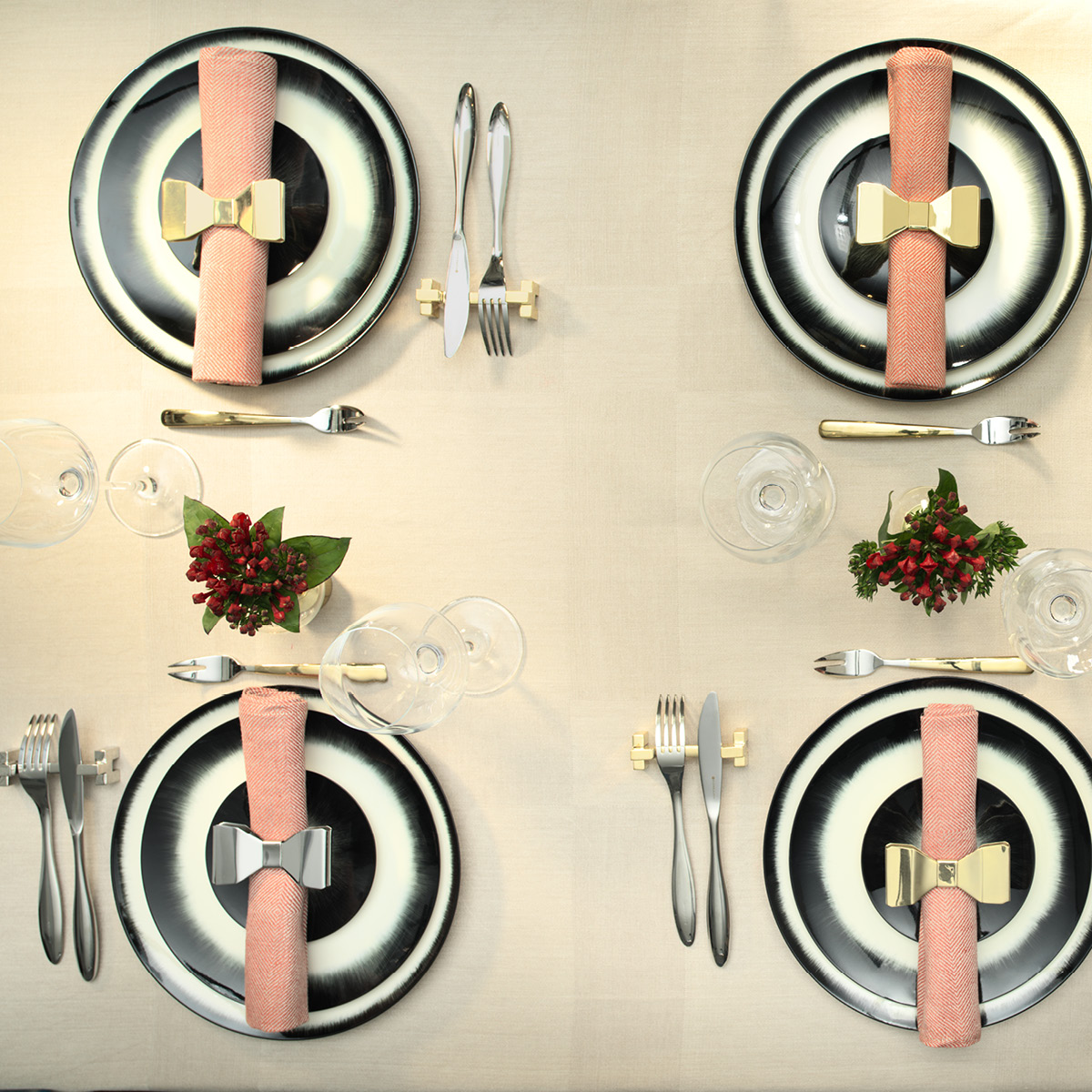 Klong Bowie Servettingar 2-pack Mässing