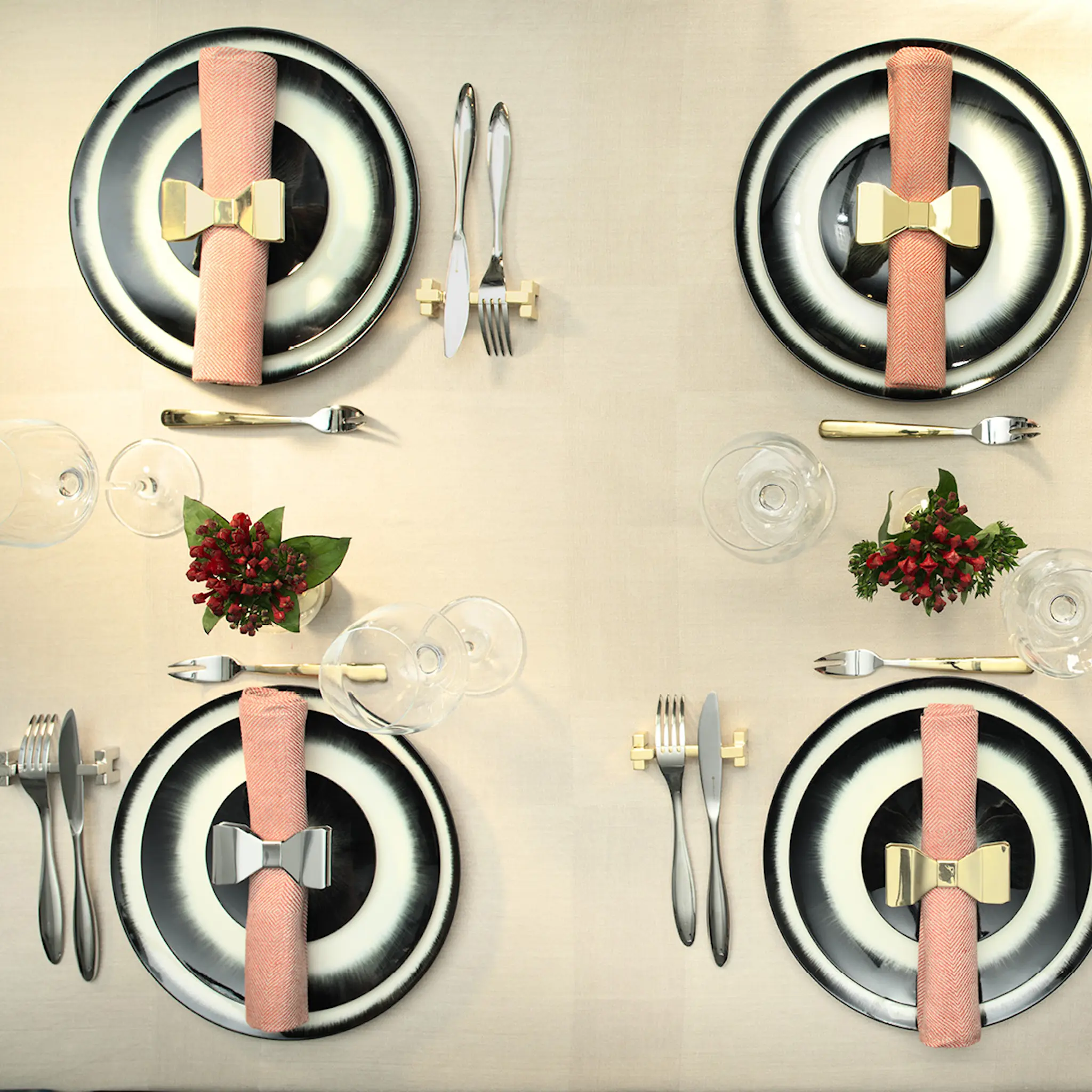 Klong Bowie serviettringer 2 stk messing