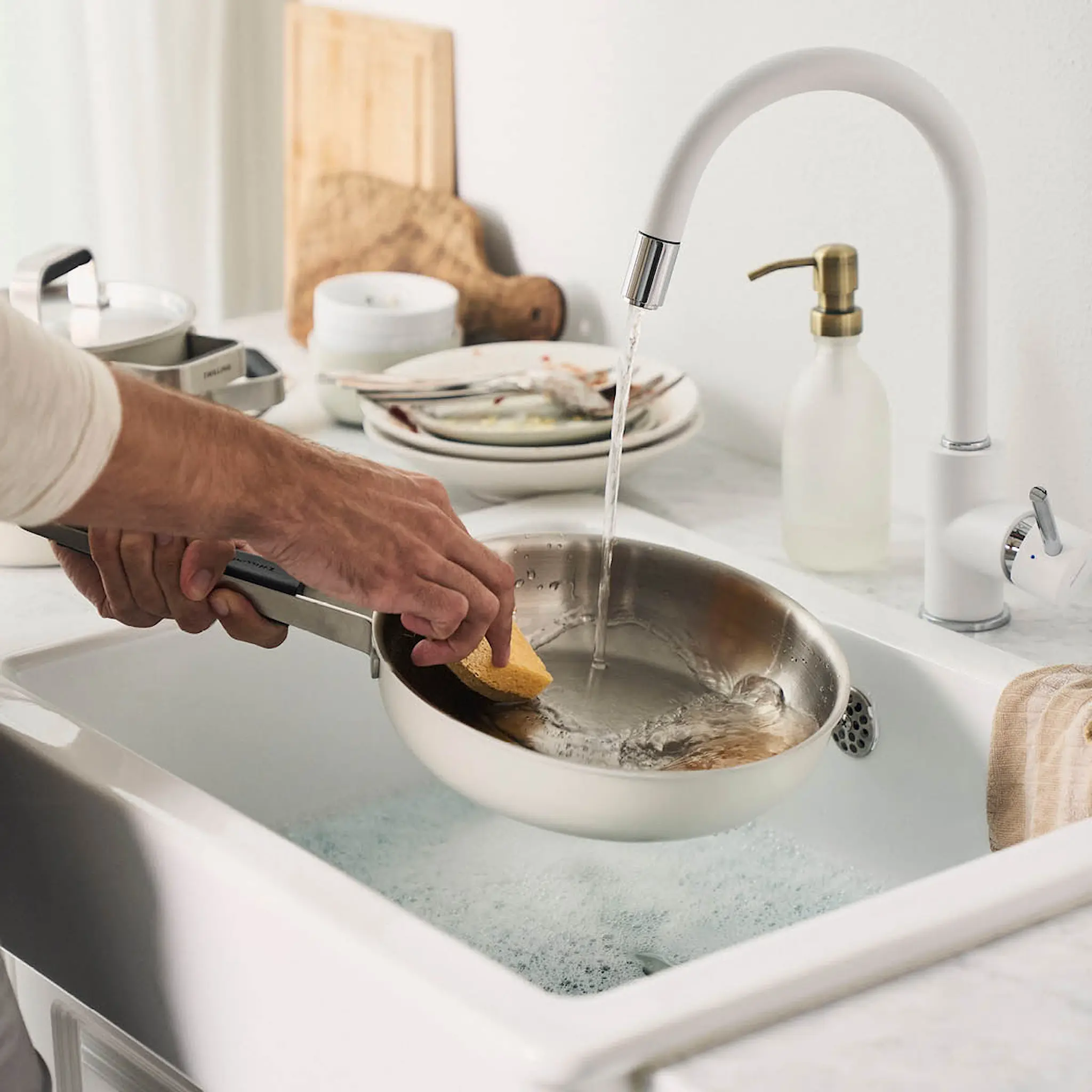 Zwilling Pure stekepanne 24 cm keramisk non-stick elfenbenshvit