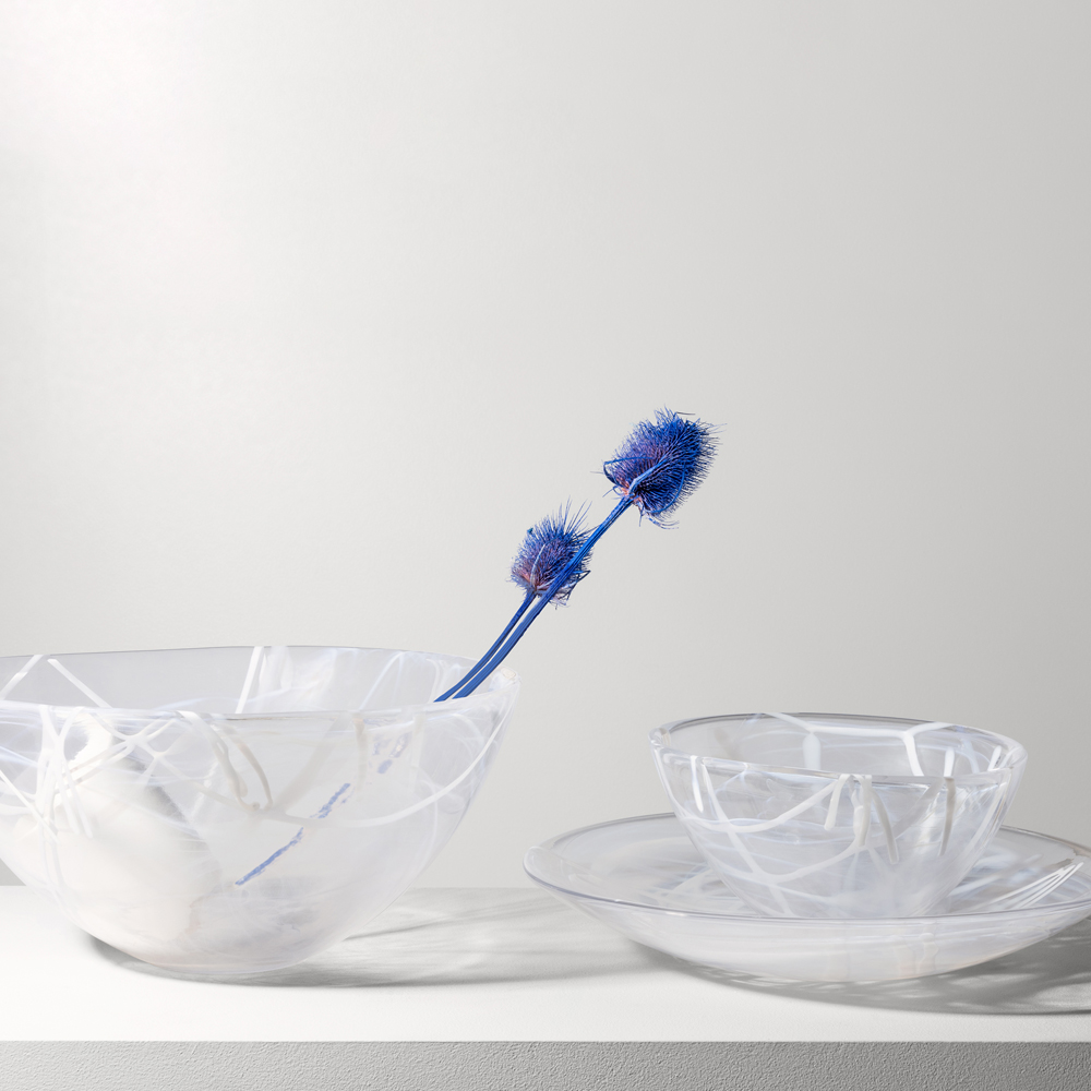 Kosta Boda Contrast skål 35 cm hvit