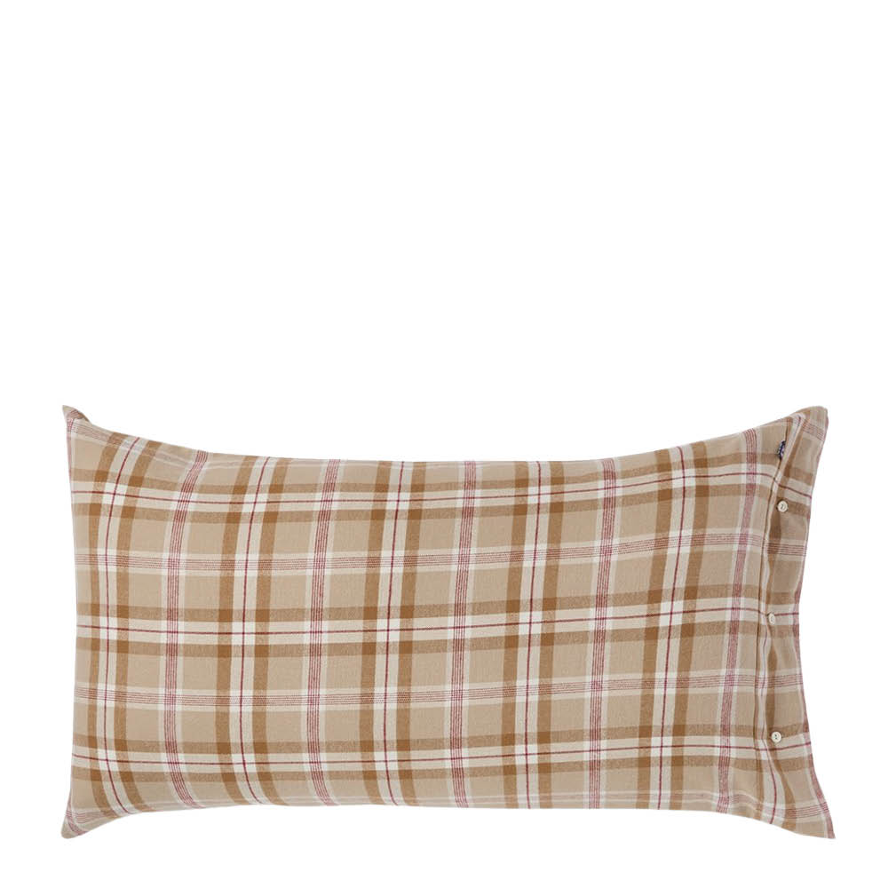 Lexington Örngott 50x90 cm bomullsflanell rutigt fudge/beige/fig