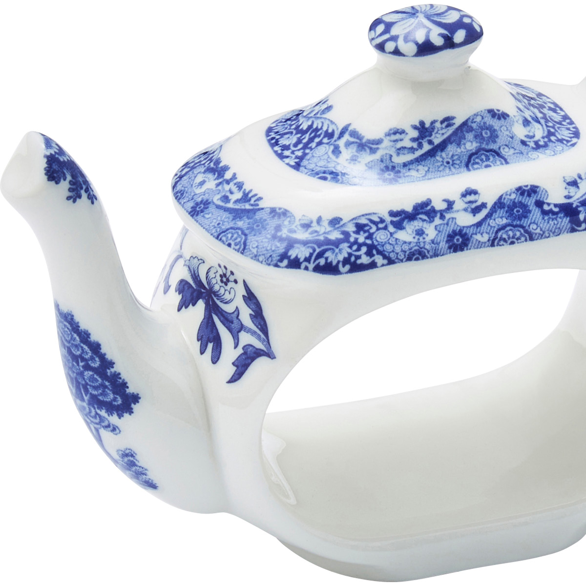 Spode Blue Italian servettring 4-pack blå/vit