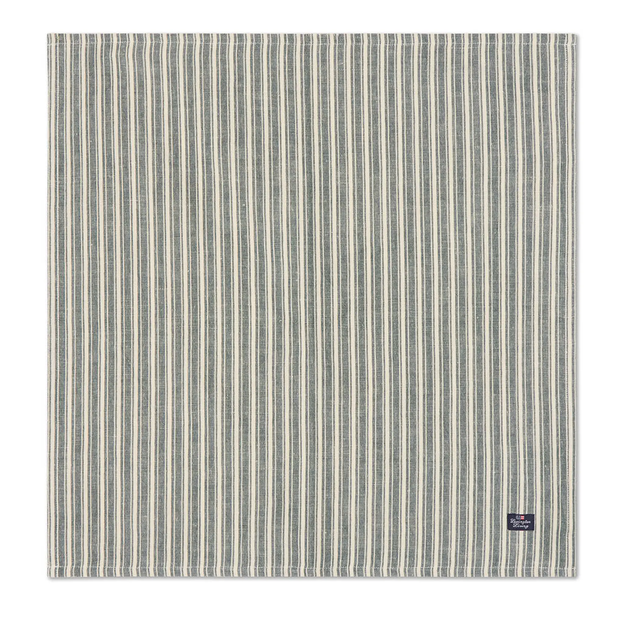 Lexington Tygservett linne/bomull 50x50 cm randig grön/ljusbeige