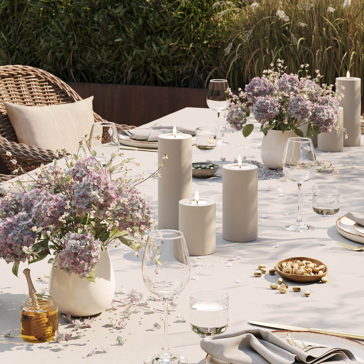 DeluxeHomeart LED utendørs kubbelys 5 x 7,5 cm sand