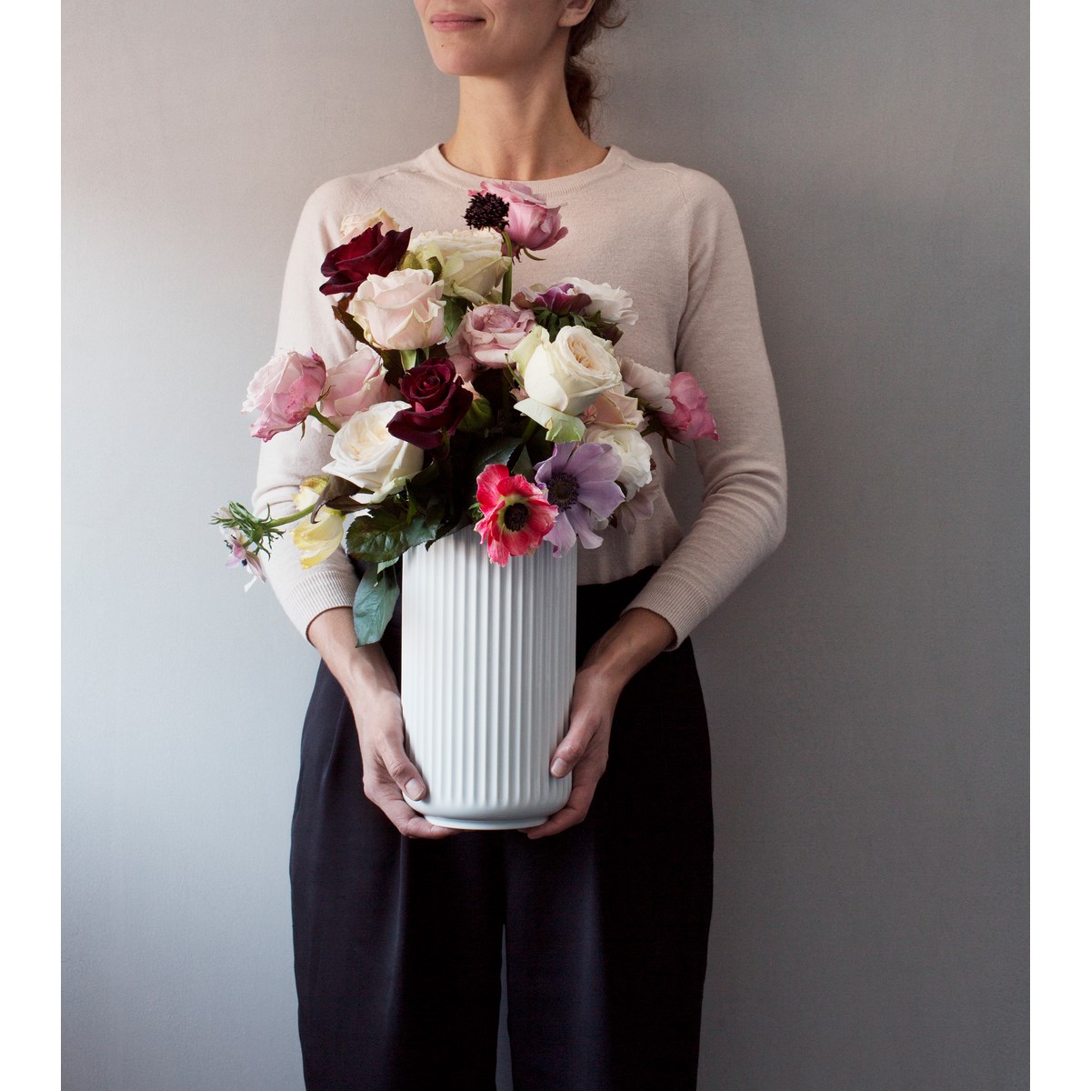 Lyngby Porcelæn Lyngby Vas 31 cm Porslin Vit