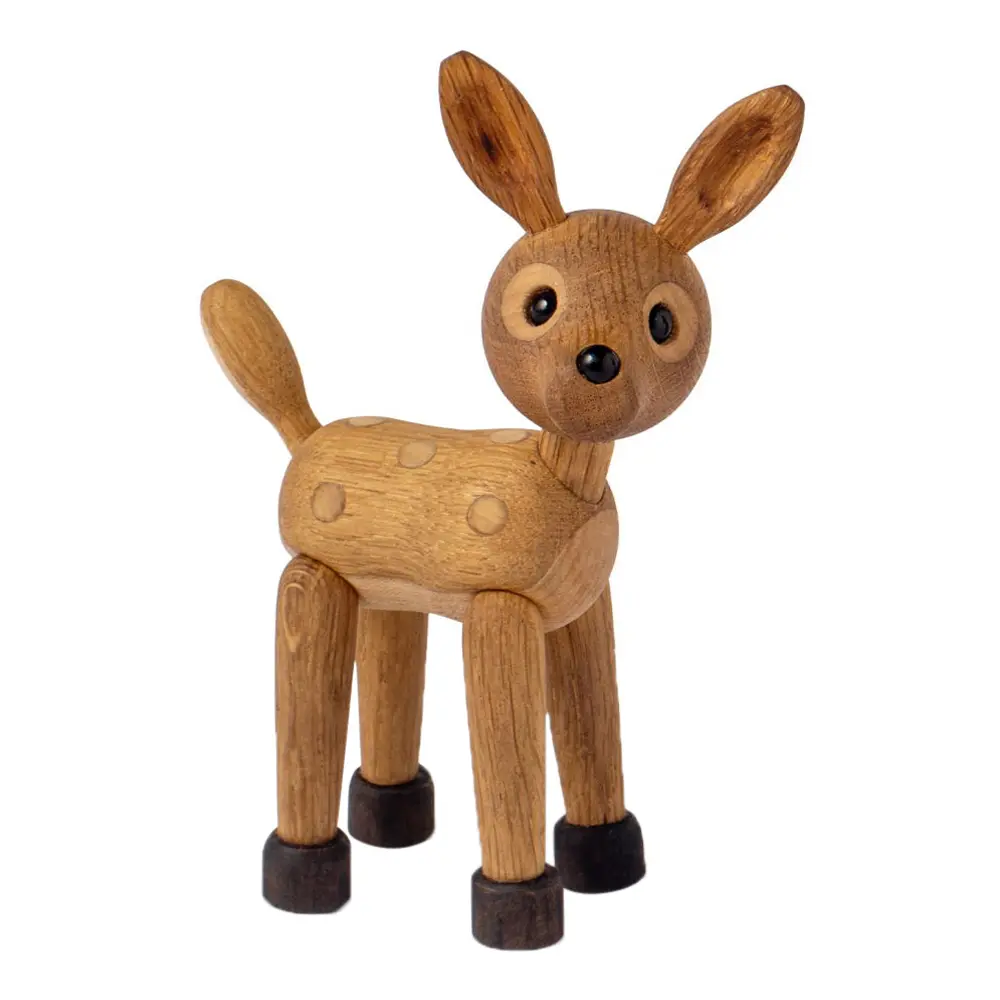 Spot Reinsdyr Baby Tredekorasjon 12,7 cm Eik/Lønn