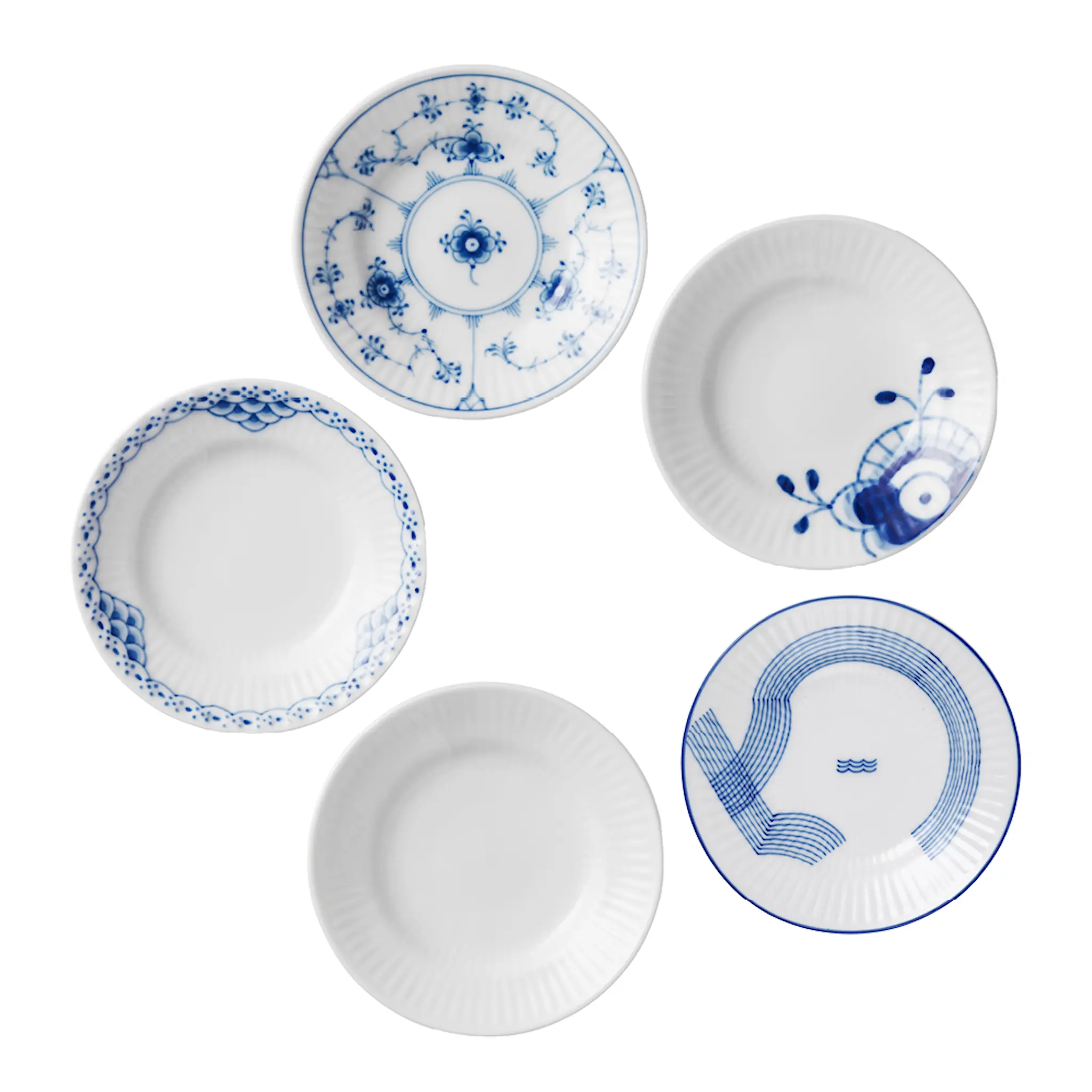 Royal Copenhagen Gifts With History assiett 11 cm 5-pack blå/vit