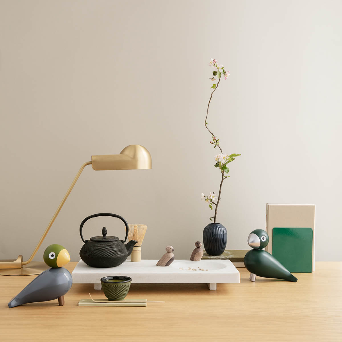 Kay Bojesen Denmark Sangfugl nattergal aqua