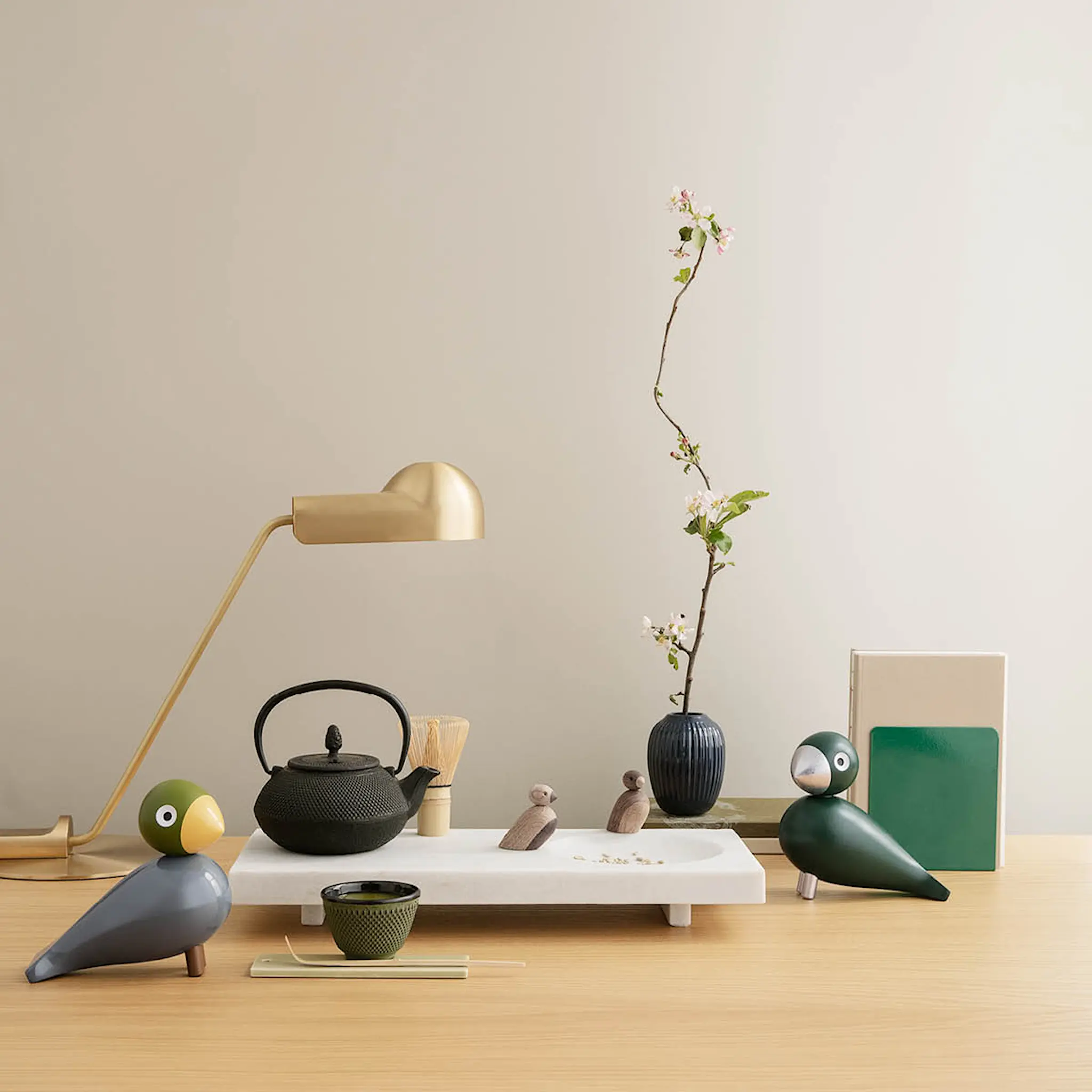 Kay Bojesen Denmark Songbird Puulintu 15,1 cm Nightingale Aqua