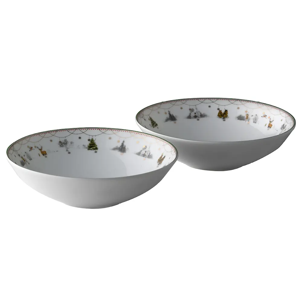 Julemorgen story dyp tallerken 2 stk 16 cm multi