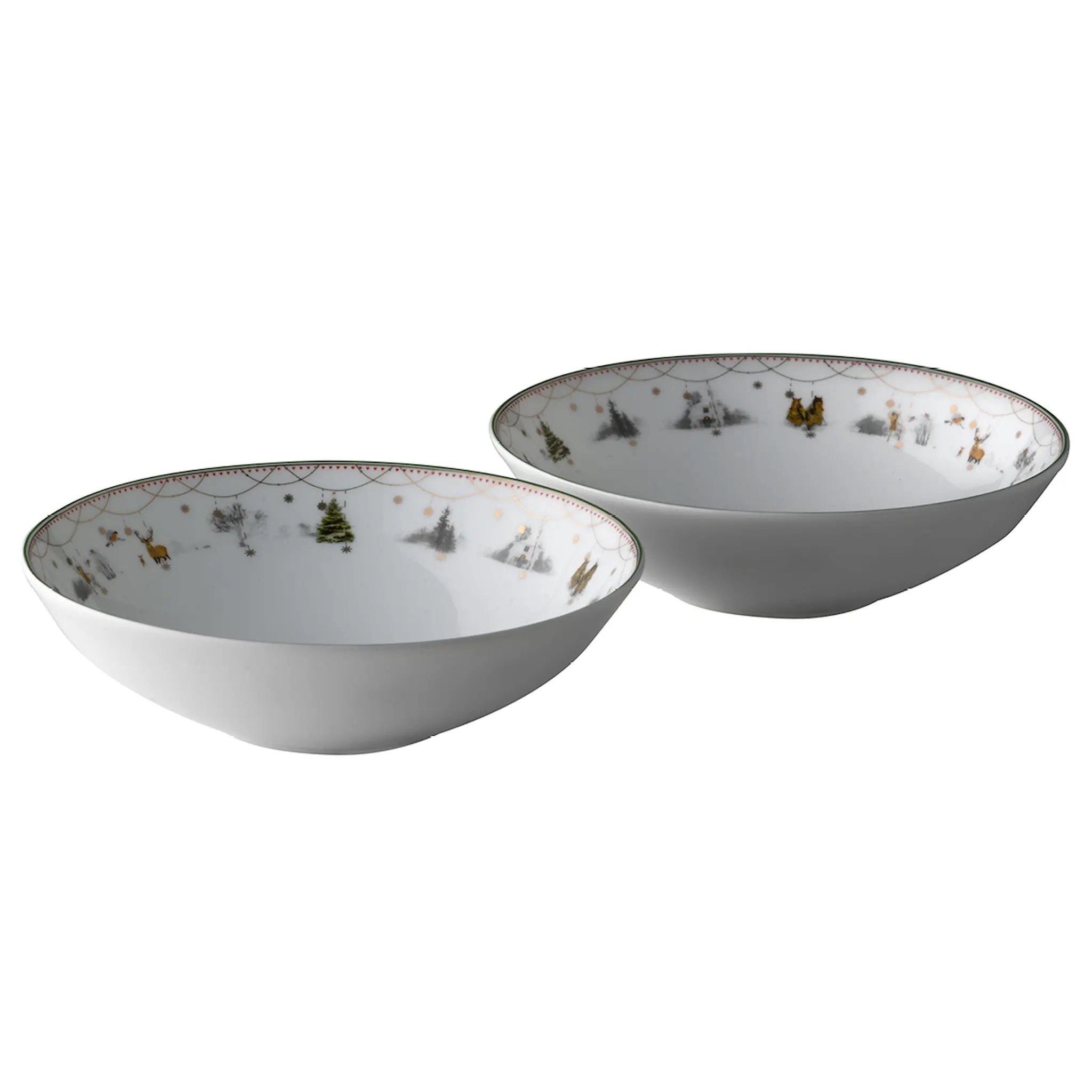 Wik & Walsøe Julemorgen story dyp tallerken 2 stk 16 cm multi