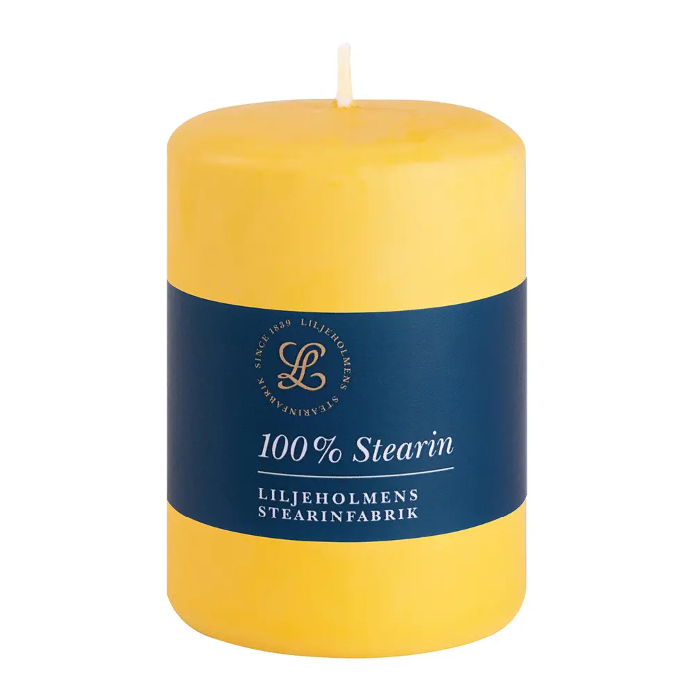 Pöytäkynttilä steariini 6,8x10 cm Keltainen