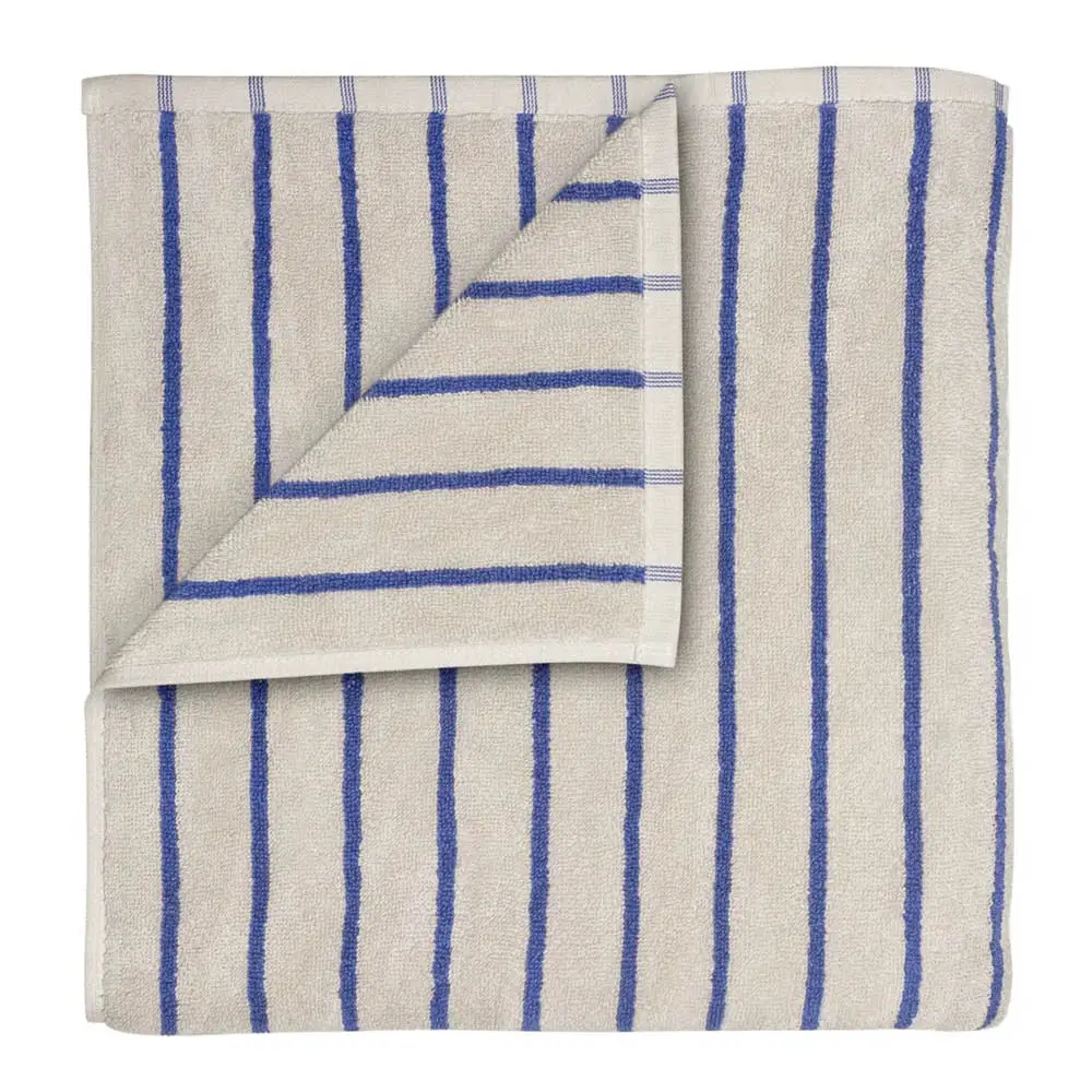 Arto badehåndkle 140x70 cm beige/blå tynne striper
